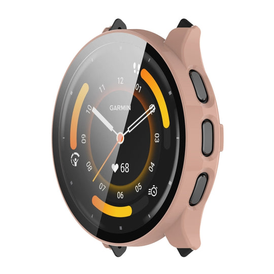 For Garmin Venu 3S ENKAY Hat-Prince Full Coverage Tempered Glass Film Integrated PC Watch Cover(Pink)
