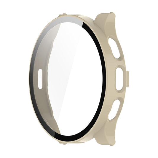 For Garmin Venu 3S ENKAY Hat-Prince Full Coverage Tempered Glass Film Integrated PC Watch Cover(Ivory White) - Watch Cases by ENKAY | Online Shopping UK | buy2fix