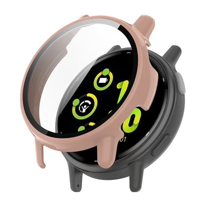 For Garmin Active 5 ENKAY Hat-Prince Full Coverage Tempered Glass Film Integrated PC Watch Cover(Pink) - Watch Cases by ENKAY | Online Shopping UK | buy2fix