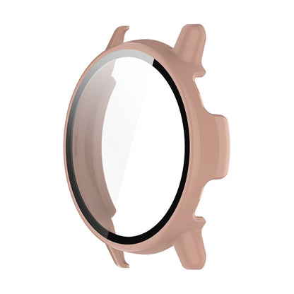 For Garmin Active 5 ENKAY Hat-Prince Full Coverage Tempered Glass Film Integrated PC Watch Cover(Pink) - Watch Cases by ENKAY | Online Shopping UK | buy2fix