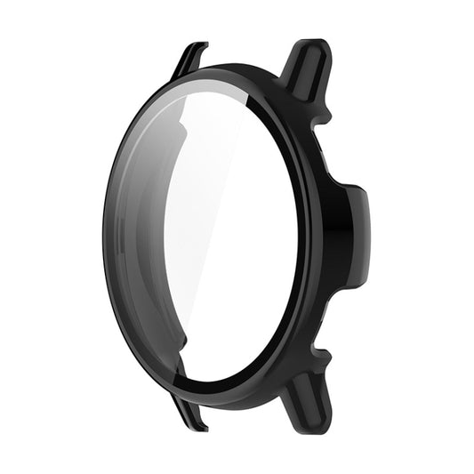 For Garmin Active 5 ENKAY Hat-Prince Full Coverage Tempered Glass Film Integrated PC Watch Cover(Black) - Watch Cases by ENKAY | Online Shopping UK | buy2fix