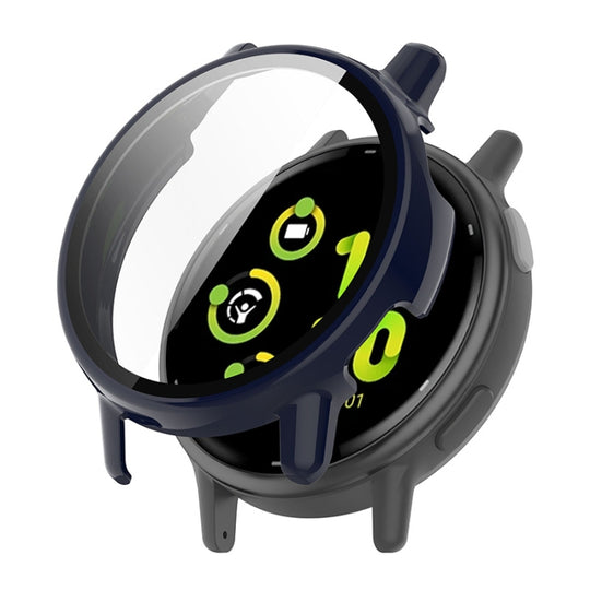 For Garmin Active 5 ENKAY Hat-Prince Full Coverage Tempered Glass Film Integrated PC Watch Cover(Dark Blue)