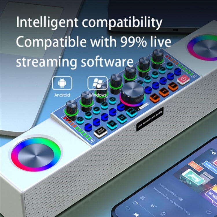 SY8 Live Sound Card All-in-one Machine Speaker Stereo Subwoofer With Mic(Black) by buy2fix