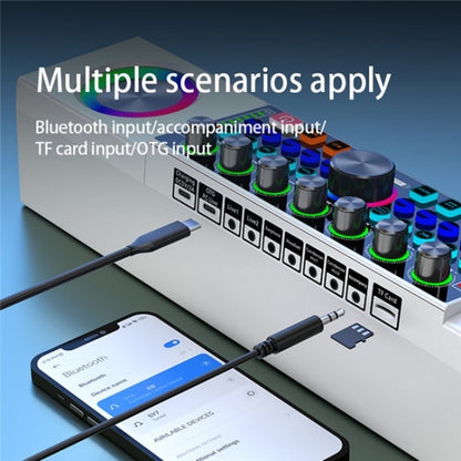 SY8 Live Sound Card All-in-one Machine Speaker Stereo Subwoofer With Mic(White) by buy2fix