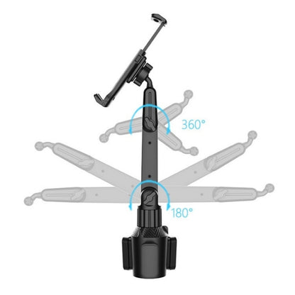 CUP-B16 Universal Long Neck 2 Shaft Rotating Car Cup Mount Phone Holder by buy2fix