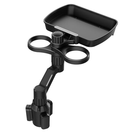 D05 Rotation Meal Tray Phone Stand Car Dining Table Plastic Car Cup Holder Mount Dual Drink Bracket by buy2fix