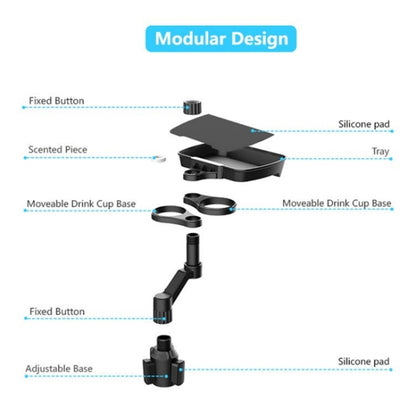 D05 Rotation Meal Tray Phone Stand Car Dining Table Plastic Car Cup Holder Mount Dual Drink Bracket by buy2fix