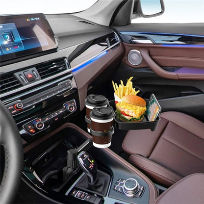 D05 Rotation Meal Tray Phone Stand Car Dining Table Plastic Car Cup Holder Mount Dual Drink Bracket by buy2fix