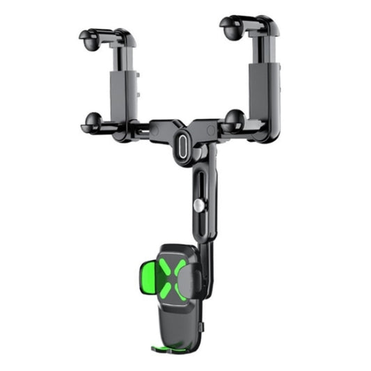 R010 Universal Vehicle Rearview Mirror Phone Holder Multifunctional Retractable Cell Phone Car Mount(Green) by buy2fix