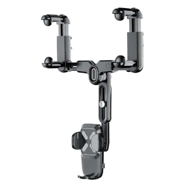 R010 Universal Vehicle Rearview Mirror Phone Holder Multifunctional Retractable Cell Phone Car Mount(Black) by buy2fix