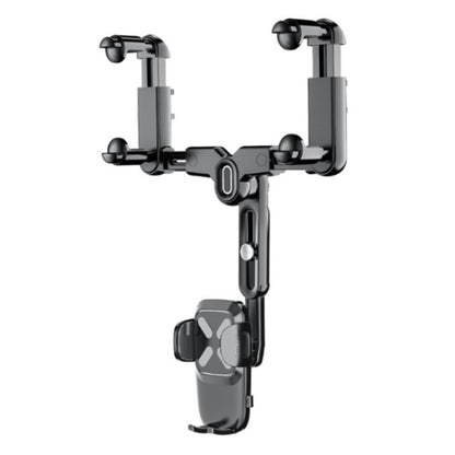 R010 Universal Vehicle Rearview Mirror Phone Holder Multifunctional Retractable Cell Phone Car Mount(Black) by buy2fix