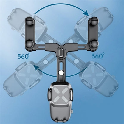 R010 Universal Vehicle Rearview Mirror Phone Holder Multifunctional Retractable Cell Phone Car Mount(Black) by buy2fix