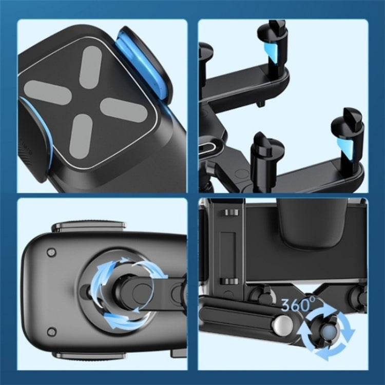 R010 Universal Vehicle Rearview Mirror Phone Holder Multifunctional Retractable Cell Phone Car Mount(Black) by buy2fix