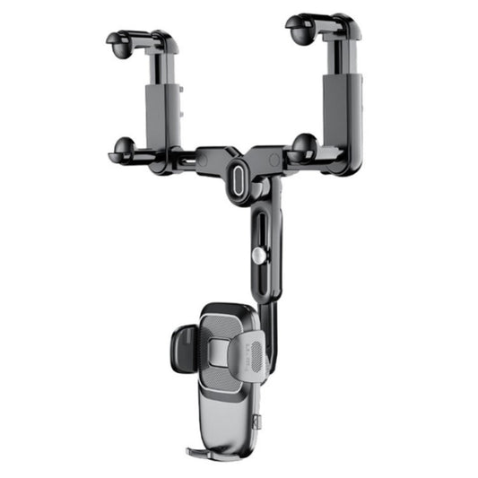 R009 Universal Vehicle Retractable Phone Clip Holder Car Rearview Mirror Cell Phone Mount(Black) by buy2fix