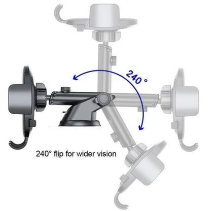 D40+105+K5 Carbon Fiber Texture Car Suction Cup Telescopic Arm Phone Holder Windshield Dashboard by buy2fix