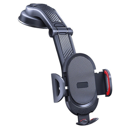 ES33 Car Mobile Phone Holder Bracket Carbon Fiber 360 Degree Rotation Suction Cup Mount(Red) by buy2fix