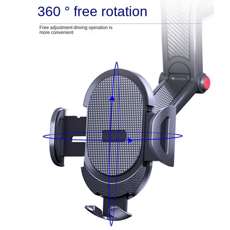 ES33 Car Mobile Phone Holder Bracket Carbon Fiber 360 Degree Rotation Suction Cup Mount(Black) by buy2fix