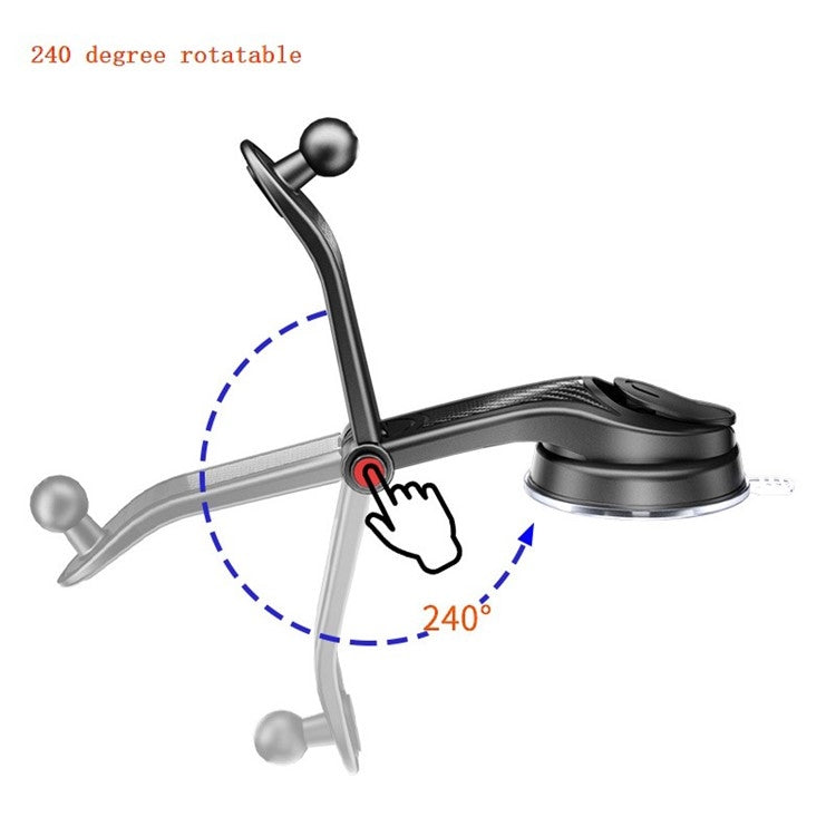 ES33 Car Mobile Phone Holder Bracket Carbon Fiber 360 Degree Rotation Suction Cup Mount(Red) by buy2fix