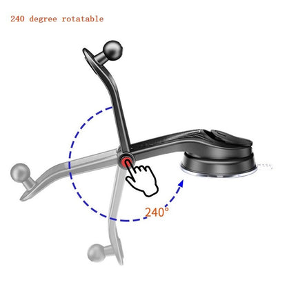 ES33 Car Mobile Phone Holder Bracket Carbon Fiber 360 Degree Rotation Suction Cup Mount(Black) by buy2fix