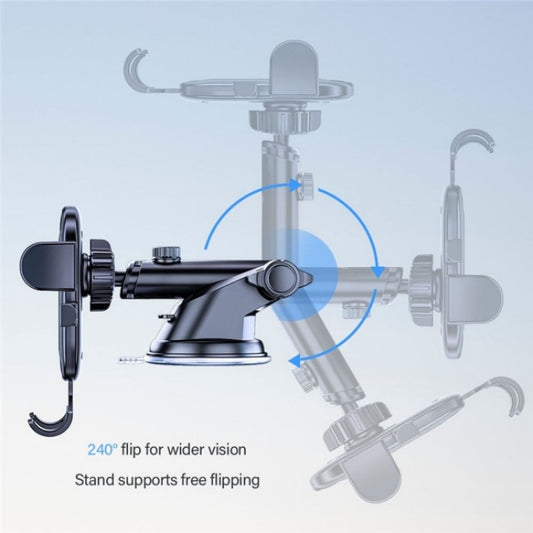 D48+105+K5 Brushed Pattern Car Dashboard Windshield Telescopic Suction Cup Air Vents Phone Mount by buy2fix