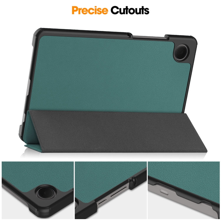 For Samsung Galaxy Tab A9 8.7 ENKAY Tri-fold Custer Texture Leather Smart Tablet Case(Light Blue) - Galaxy Tab A9 by ENKAY | Online Shopping UK | buy2fix