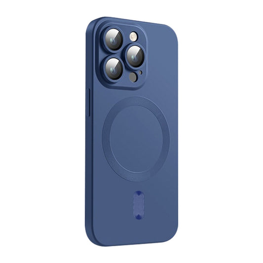 For iPhone 15 Pro ENKAY MagSafe Matte TPU Phone Case with Lens Film(Dark Blue) - iPhone 15 Pro Cases by ENKAY | Online Shopping UK | buy2fix