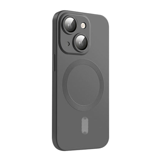 For iPhone 14 ENKAY MagSafe Matte TPU Phone Case with Lens Film(Dark Grey) - iPhone 14 Cases by ENKAY | Online Shopping UK | buy2fix
