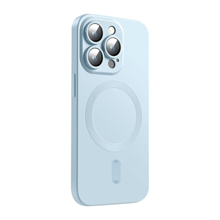 For iPhone 14 Pro Max ENKAY MagSafe Matte TPU Phone Case with Lens Film(Blue) - iPhone 14 Pro Max Cases by ENKAY | Online Shopping UK | buy2fix