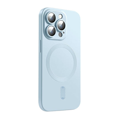 For iPhone 14 Pro Max ENKAY MagSafe Matte TPU Phone Case with Lens Film(Blue) - iPhone 14 Pro Max Cases by ENKAY | Online Shopping UK | buy2fix