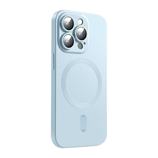 For iPhone 14 Pro Max ENKAY MagSafe Matte TPU Phone Case with Lens Film(Blue) - iPhone 14 Pro Max Cases by ENKAY | Online Shopping UK | buy2fix