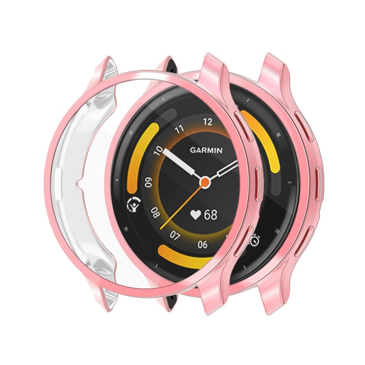 For Garmin Venu 3 ENKAY Hat-Prince Full Coverage Electroplated TPU Watch Case with Screen Protection(Pink) - Watch Cases by ENKAY | Online Shopping UK | buy2fix