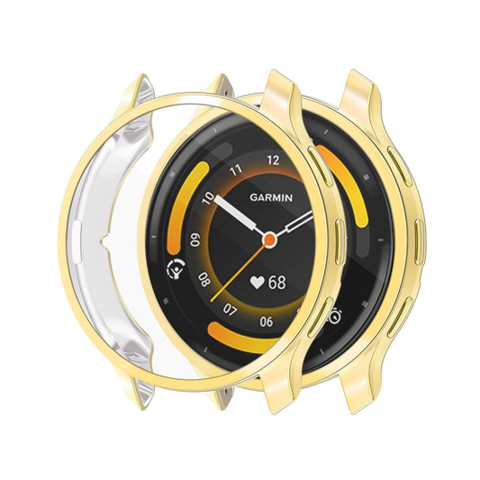 For Garmin Venu 3 ENKAY Hat-Prince Full Coverage Electroplated TPU Watch Case with Screen Protection(Gold) - Watch Cases by ENKAY | Online Shopping UK | buy2fix