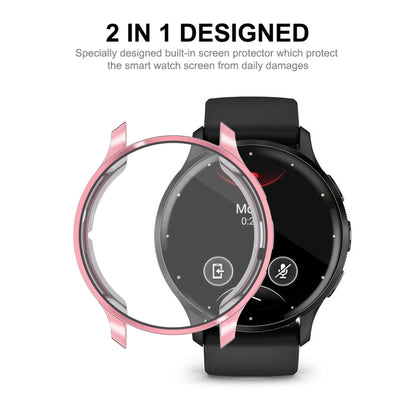 For Garmin Venu 3 ENKAY Hat-Prince Full Coverage Electroplated TPU Watch Case with Screen Protection(Silver) - Watch Cases by ENKAY | Online Shopping UK | buy2fix
