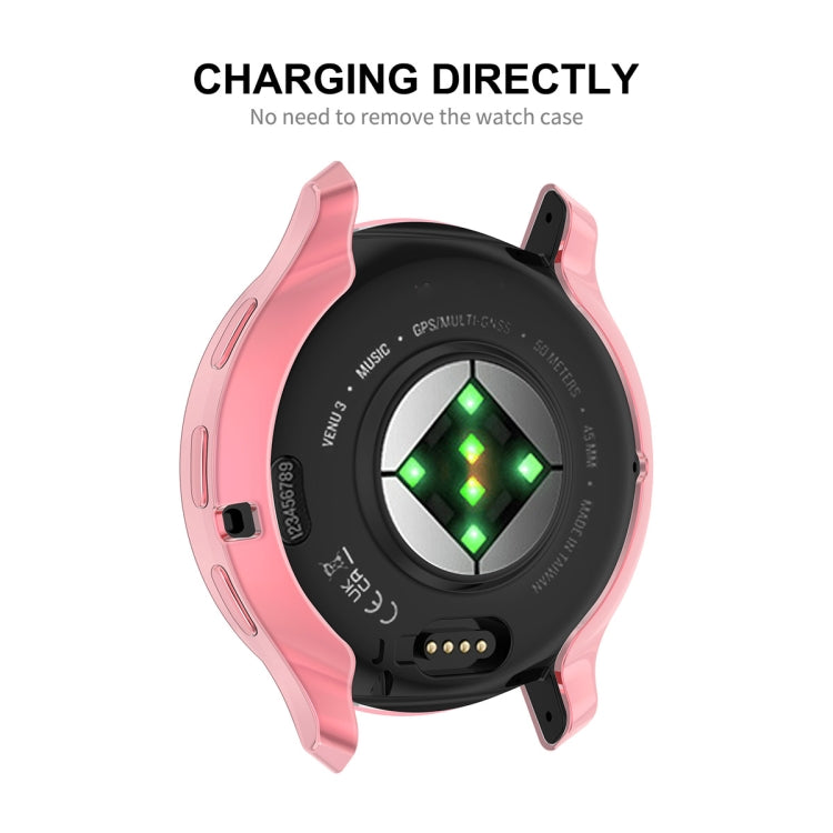 For Garmin Venu 3 ENKAY Hat-Prince Full Coverage Electroplated TPU Watch Case with Screen Protection(Silver) - Watch Cases by ENKAY | Online Shopping UK | buy2fix
