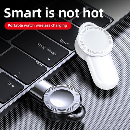 For Apple Watch Aluminum USB Watch Wireless Charger(White) - Charger / Holder by buy2fix | Online Shopping UK | buy2fix