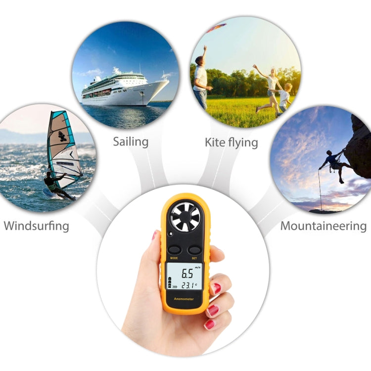 GM816 Handheld Digital Anemometer Wind Speed Meter - Tachometers & Anemometer by buy2fix | Online Shopping UK | buy2fix