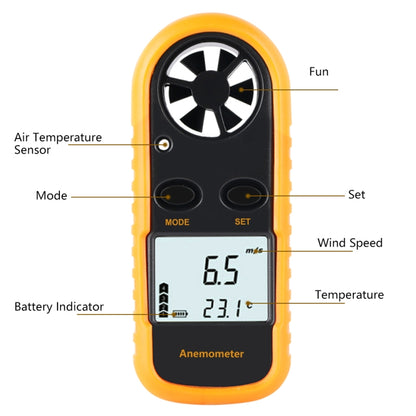 GM816 Handheld Digital Anemometer Wind Speed Meter - Tachometers & Anemometer by buy2fix | Online Shopping UK | buy2fix