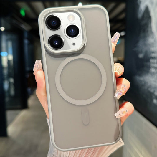 For iPhone 11 Pro Max Transparent TPU Hybrid PC Magsafe Phone Case(Grey) - iPhone 11 Pro Max Cases by buy2fix | Online Shopping UK | buy2fix