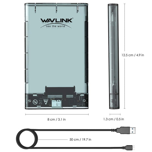 WAVLINK ST239 USB3.0 Transparent SATA External Solid-state SSD 2.5-inch Mobile Hard Disk Case - HDD Enclosure by WAVLINK | Online Shopping UK | buy2fix