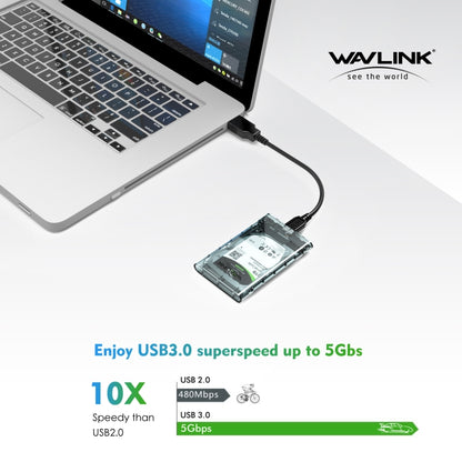 WAVLINK ST239 USB3.0 Transparent SATA External Solid-state SSD 2.5-inch Mobile Hard Disk Case - HDD Enclosure by WAVLINK | Online Shopping UK | buy2fix