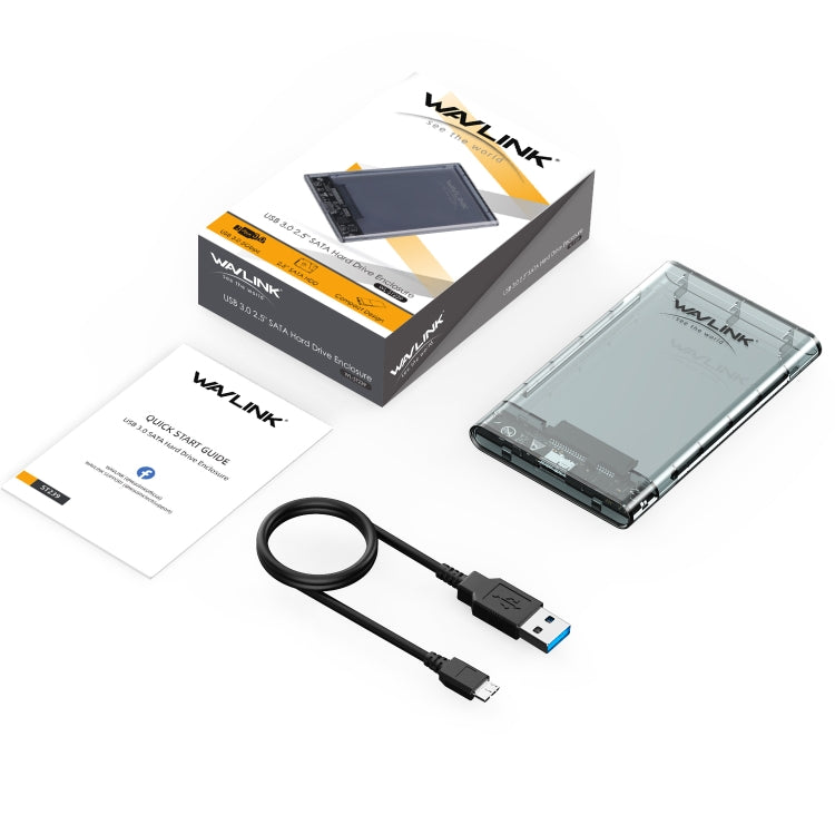 WAVLINK ST239 USB3.0 Transparent SATA External Solid-state SSD 2.5-inch Mobile Hard Disk Case - HDD Enclosure by WAVLINK | Online Shopping UK | buy2fix