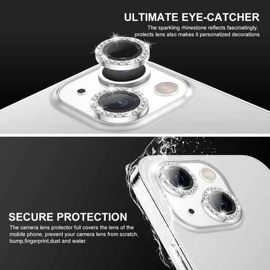 For iPhone 14 / 14 Plus ENKAY AR Anti-reflection Individual Diamond Ring Camera Lens Glass Full Film(Golden) by ENKAY