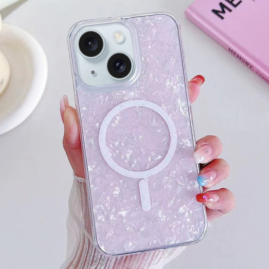 For iPhone 15 Shell Texture MagSafe TPU Phone Case(Pink) - iPhone 15 Cases by buy2fix | Online Shopping UK | buy2fix
