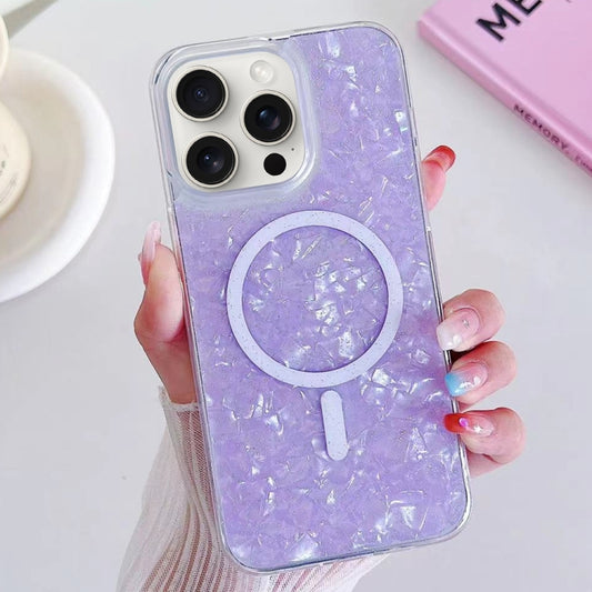 For iPhone 15 Pro Shell Texture MagSafe TPU Phone Case(Purple) - iPhone 15 Pro Cases by buy2fix | Online Shopping UK | buy2fix