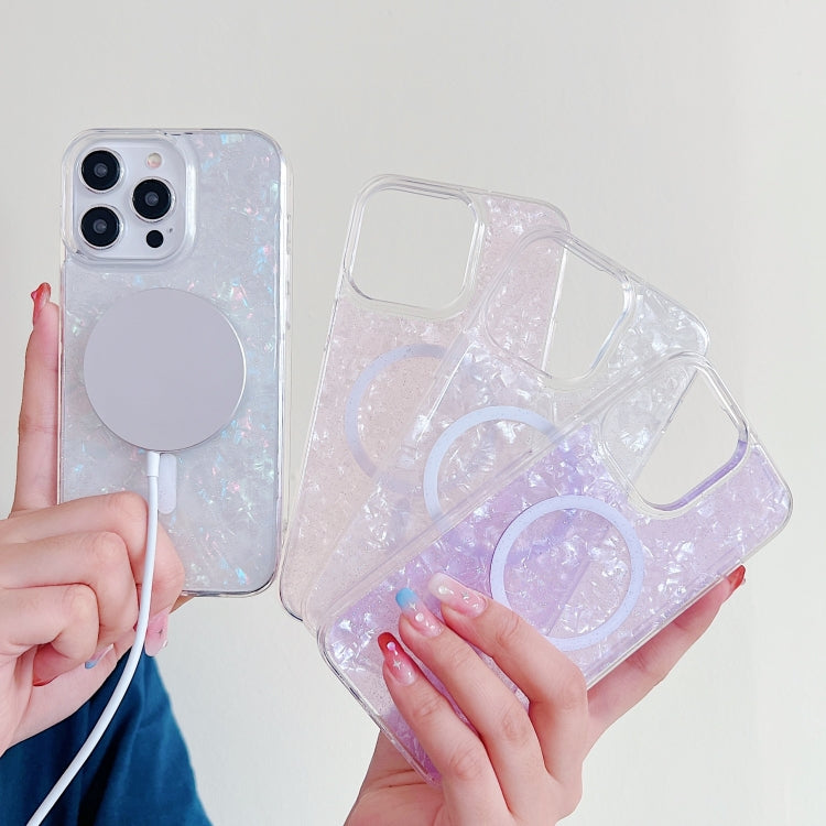 For iPhone 15 Pro Shell Texture MagSafe TPU Phone Case(Purple) - iPhone 15 Pro Cases by buy2fix | Online Shopping UK | buy2fix