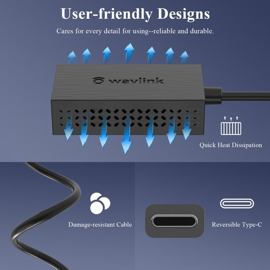 WAVLINK NWU327GC LAN Network Cable Converter Type-C to RJ45 Gigabit Ethernet Adapter - USB HUB by WAVLINK | Online Shopping UK | buy2fix