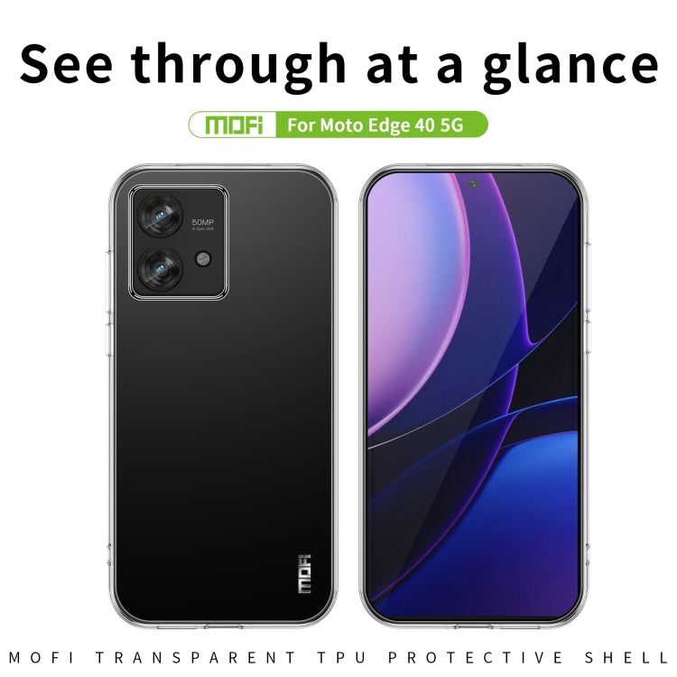 For Motorola Edge 40 5G MOFI Ming Series Ultra-thin TPU Phone Case(Transparent) - Motorola Cases by MOFI | Online Shopping UK | buy2fix