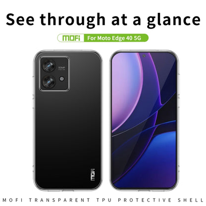 For Motorola Edge 40 5G MOFI Ming Series Ultra-thin TPU Phone Case(Transparent) - Motorola Cases by MOFI | Online Shopping UK | buy2fix
