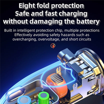 K15 Car Adapter 3 in 1 Stretchable Cable 22.5W Quick Charge Cigarette Lighter Dual USB Ports - Car Charger by buy2fix | Online Shopping UK | buy2fix