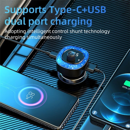 C41 Star Light Car Charger ABS Adapter FM Transmitter Bluetooth Hands-free Call MP3 Music Player - Bluetooth Car Kits by buy2fix | Online Shopping UK | buy2fix